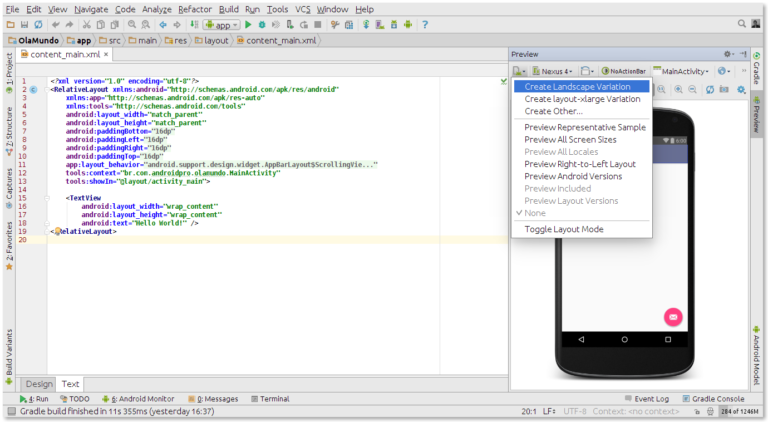 android studio preview show fragment
