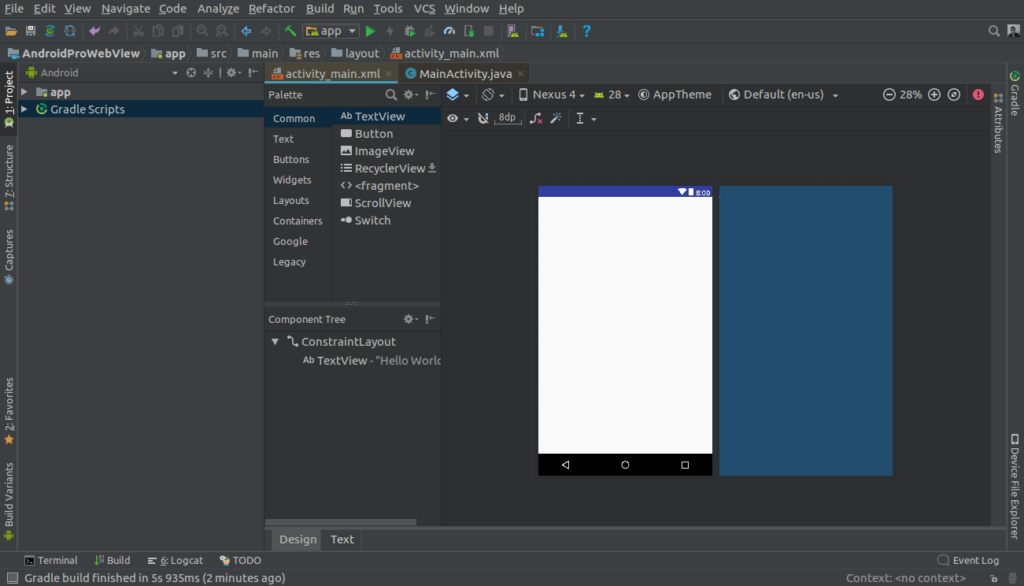 Webview android studio полноэкранный режим